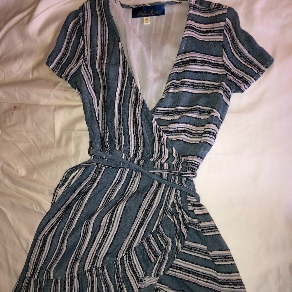 Blue stripped dress worn twice